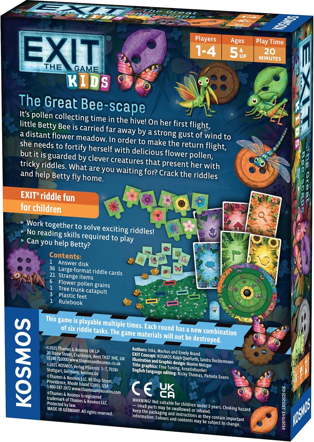 Thames & Kosmos EXIT Kids - The Great Bee-Scape | Escape Room Strategy Card Game for Children & Parents | 1-4 Players | Ages 5+ | 6 different riddles to solve | Beginner Riddle Challenge