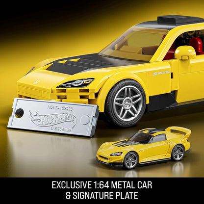Mattel Brick Shop Hot Wheels Speed Series Building Set, '07 Honda S2000 with 257 Pieces, Realistic Details and Custom Decals, Adult Collectors and Kids Ages 10+, JFR88