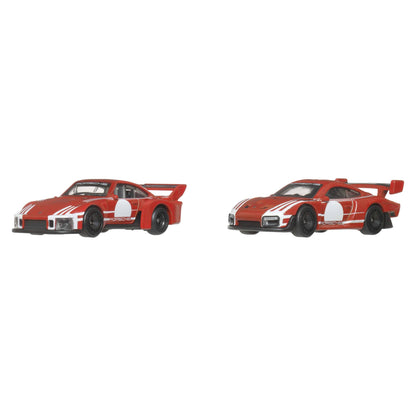 Hot Wheels Premium Car Culture 2-Pack of 1:64 Scale Vehicles, Unique Pairings, Real Riders Tires, Metal/Metal Chassis, Toy for Collectors, JHW51