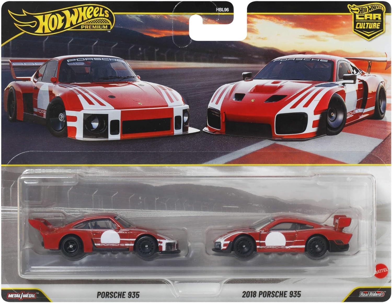 Hot Wheels Premium Car Culture 2-Pack of 1:64 Scale Vehicles, Unique Pairings, Real Riders Tires, Metal/Metal Chassis, Toy for Collectors, JHW51
