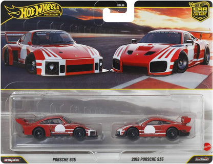 Hot Wheels Premium Car Culture 2-Pack of 1:64 Scale Vehicles, Unique Pairings, Real Riders Tires, Metal/Metal Chassis, Toy for Collectors, JHW51