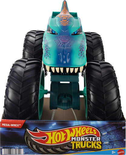 Hot Wheels Monster Trucks Toy Truck, Colossal Mega-Wrex Fan-Favorite Character with Big Wheels & Bright Detail, Monster Trucks Live, JJN47