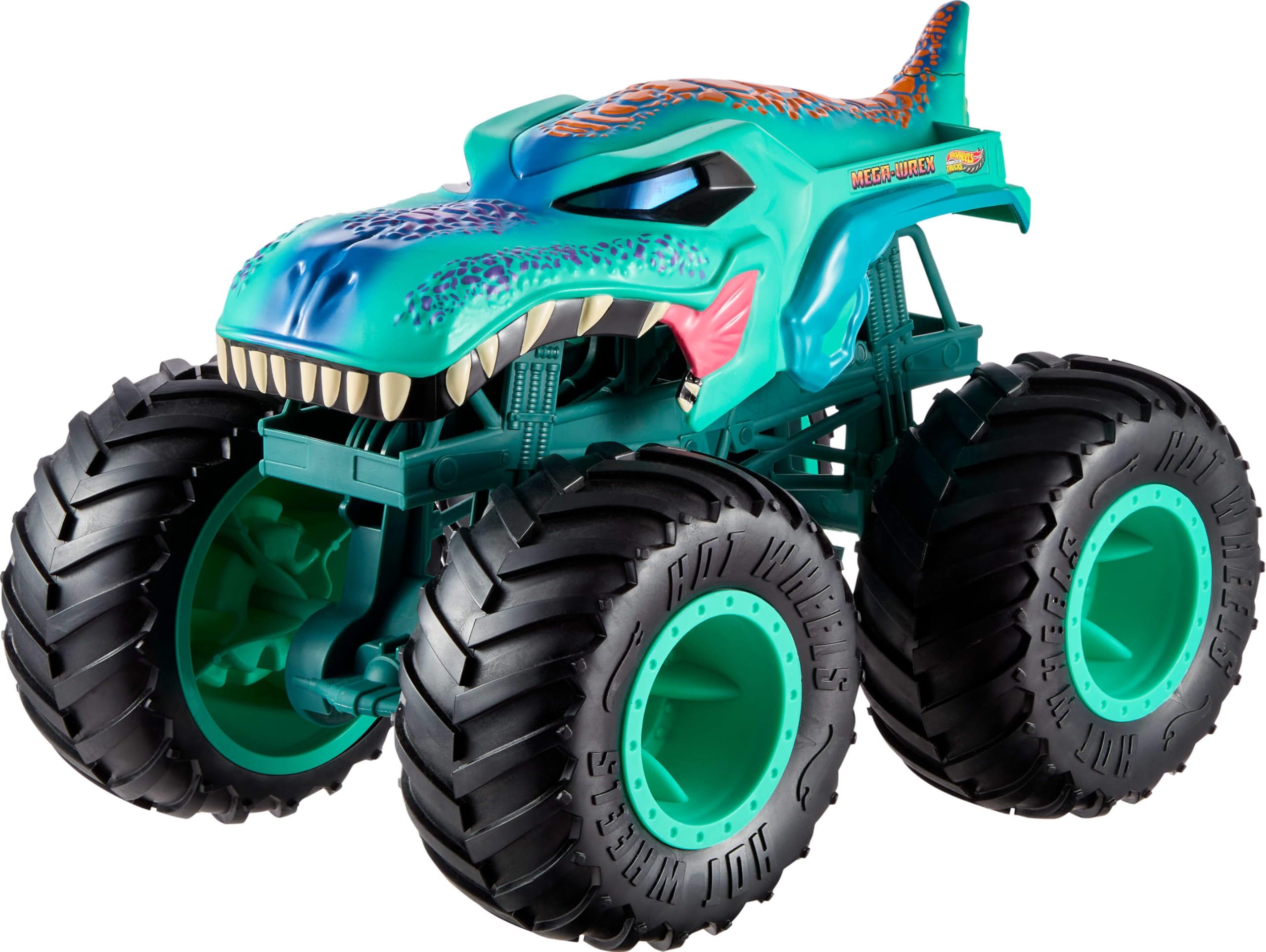 Hot Wheels Monster Trucks Toy Truck, Colossal Mega-Wrex Fan-Favorite Character with Big Wheels & Bright Detail, Monster Trucks Live, JJN47