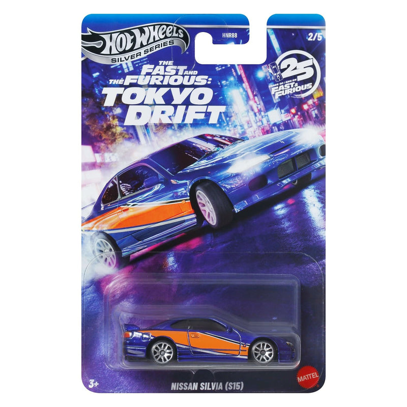 Hot Wheels Fast and FURIOUS Tokyo Drift Auto Nissan Silvia S15 - Die Cast Model 1:64 Scale - Length 7 cm - JKX06