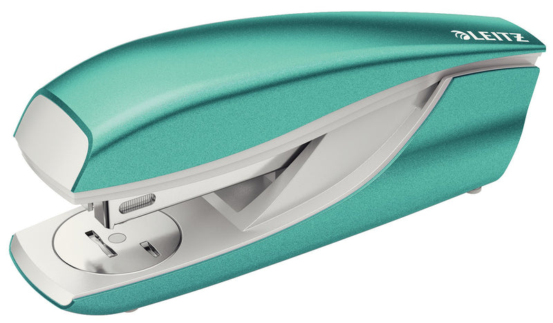 Leitz Stapler, 30 Sheet Capacity, Ergonomic Metal Body, Includes Staples, WOW Range, 55021051 - Ice Blue