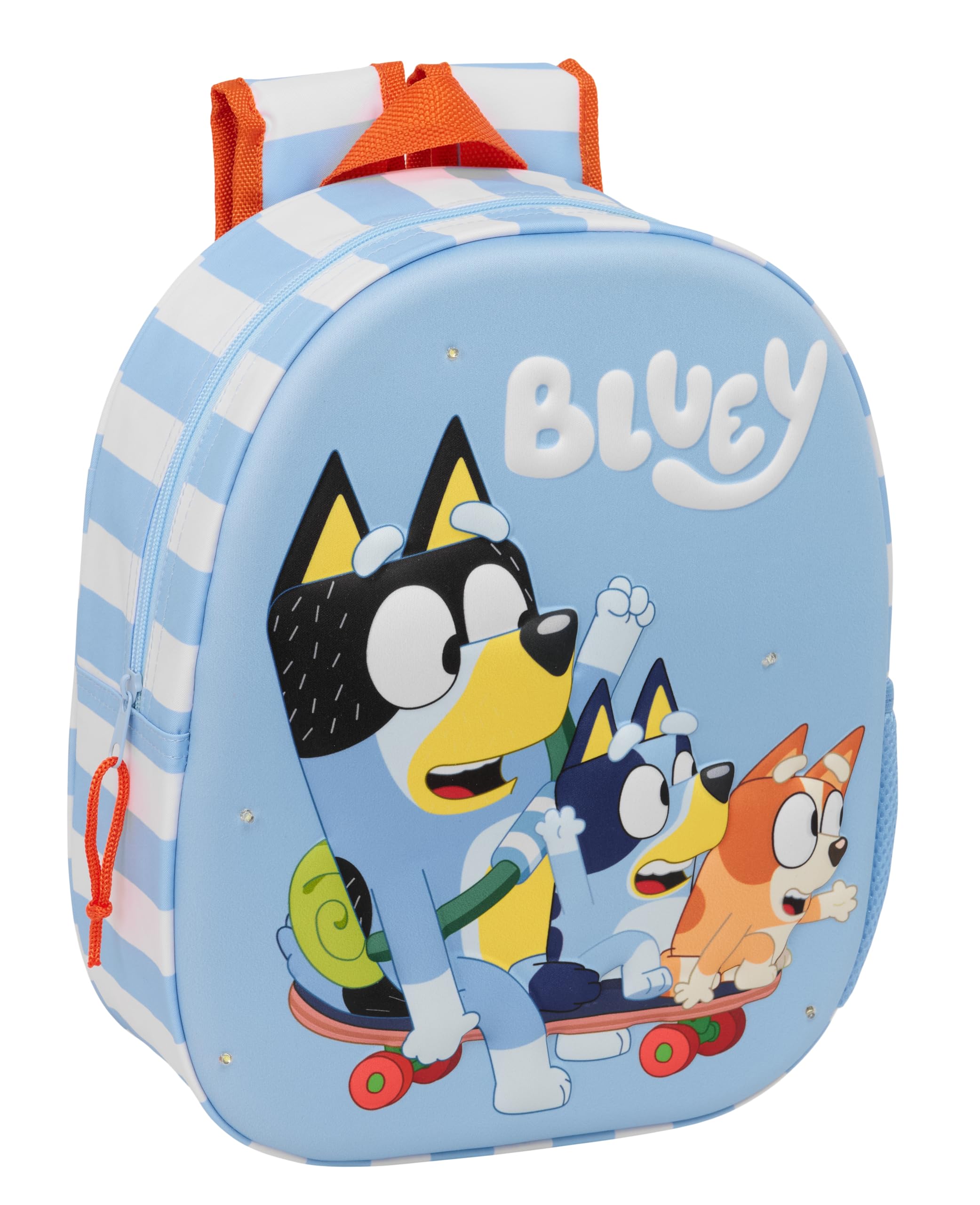 BLUEY School Backpack, 3D Design, Ideal for Children of Different Ages, Comfortable and Versatile, Quality and Resistance, 27 x 10 x 33 cm