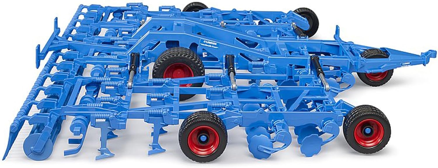 Bruder Lemken Cultivator – 1:16 Scale Farm Implement, Folding Tines & Adjustable Depth, Robust Tow Hitch; Compatible with Bruder Tractors & bWorld Accessories; Ages 3+