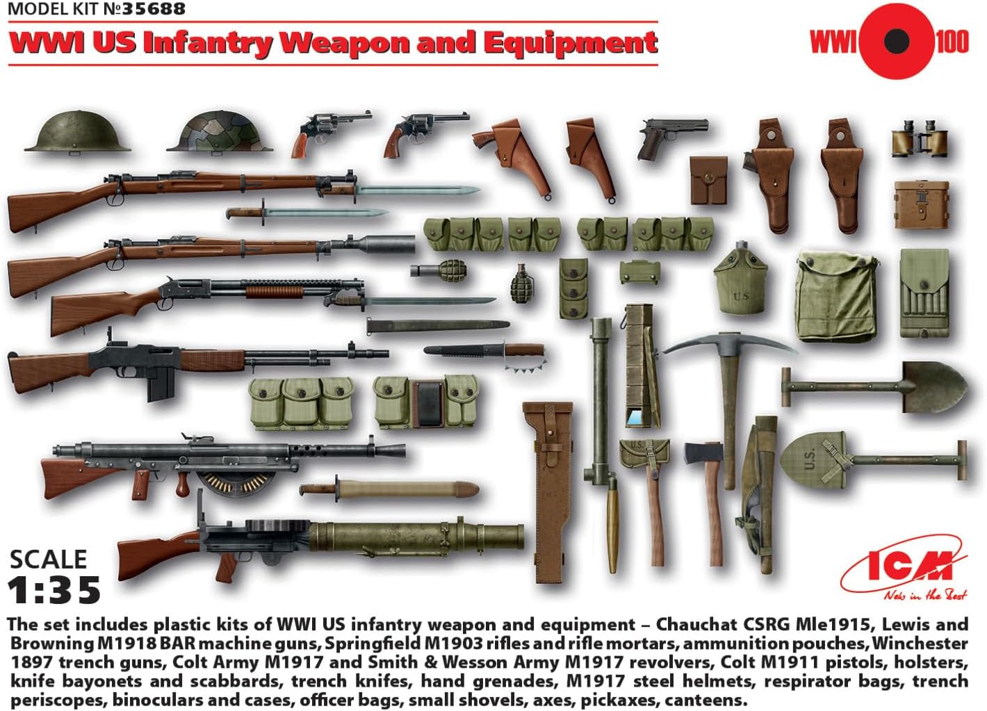 ICM 1:35 - WWI US Infantry Weapons & Equipment