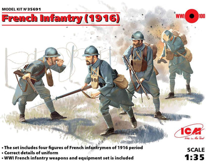 French Infantry (1916) 4 Figures
