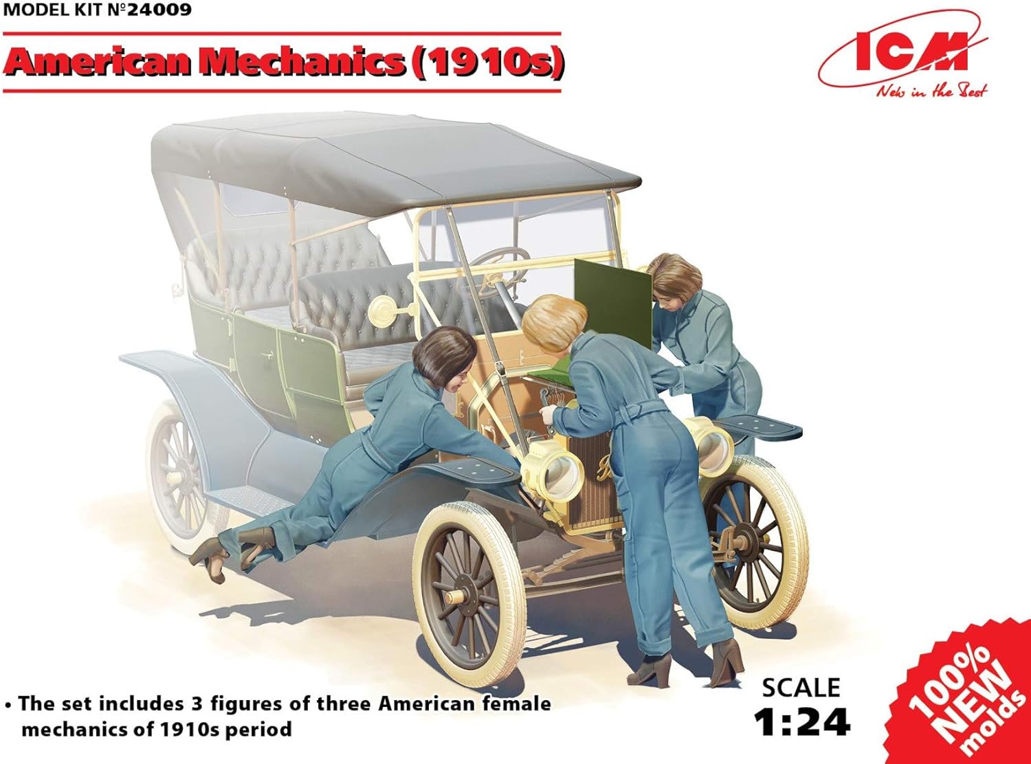 ICM ICM24009 1:24-American Mechanics (1910's) 3 Figs