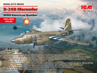 hdfh ICM 1:48 B-26B Marauder, WWII American Bomber, Model kit, ICM48320 Black