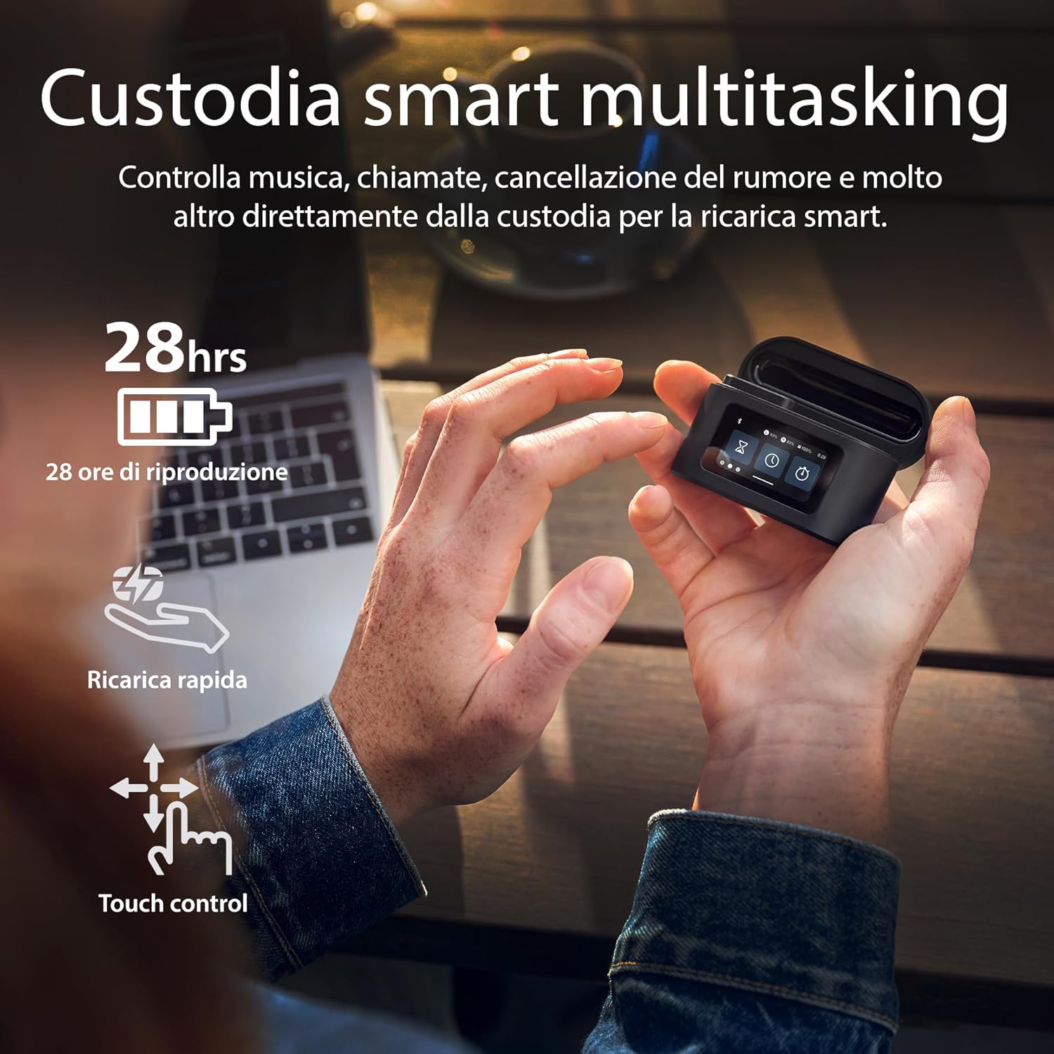 Auricolari True Wireless Nero Smart