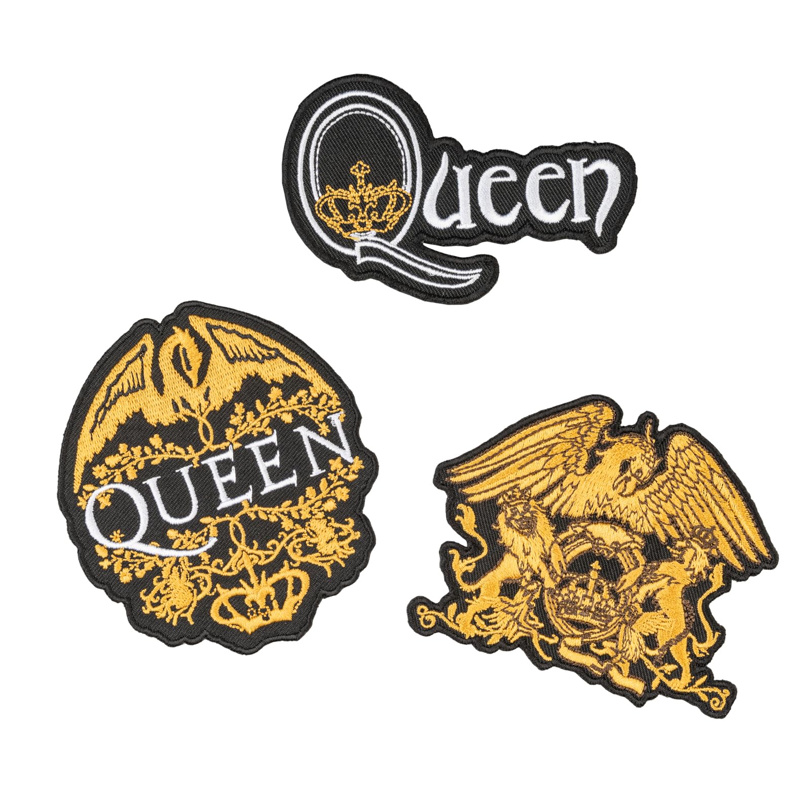 Grupo Erik: Set Toppe Termoadesive Queen - Set 3 Toppe adesive per Tessuti, Patch Personalizzate, Band musicali, Musica, Queen Gadget