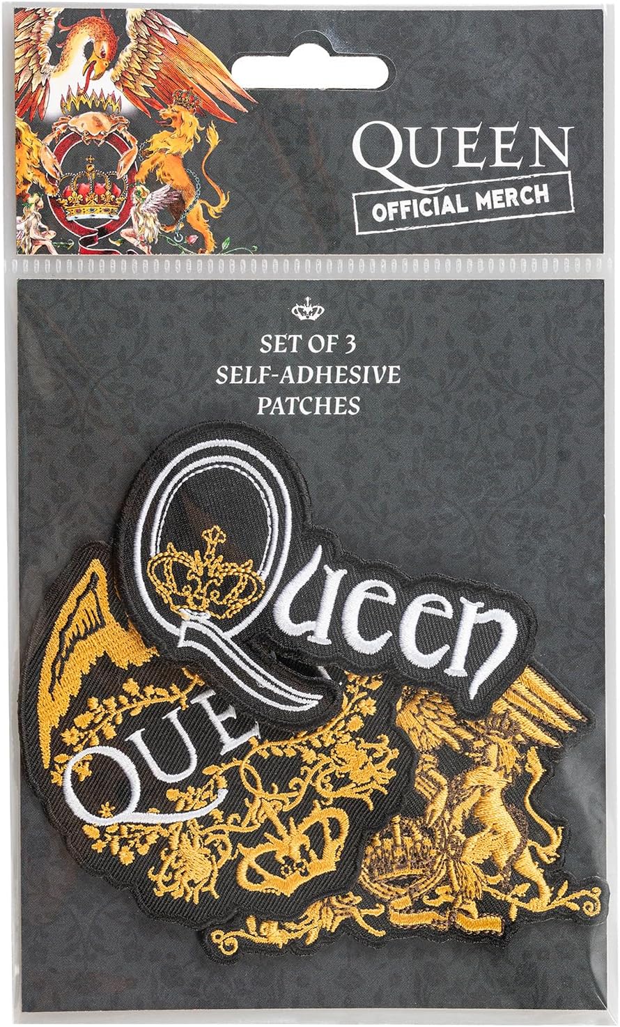 Grupo Erik: Set Toppe Termoadesive Queen - Set 3 Toppe adesive per Tessuti, Patch Personalizzate, Band musicali, Musica, Queen Gadget