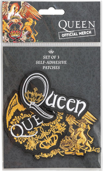 Grupo Erik: Set Toppe Termoadesive Queen - Set 3 Toppe adesive per Tessuti, Patch Personalizzate, Band musicali, Musica, Queen Gadget