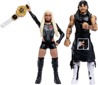 Mattel WWE Main Event Showdown Action Figures 2-Pack with Accessory, Series #25 ”Dirty” Dominik Mysterio & Liv Morgan Collectible Set, 6-inch, JHJ58