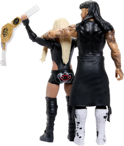 Mattel WWE Main Event Showdown Action Figures 2-Pack with Accessory, Series #25 ”Dirty” Dominik Mysterio & Liv Morgan Collectible Set, 6-inch, JHJ58