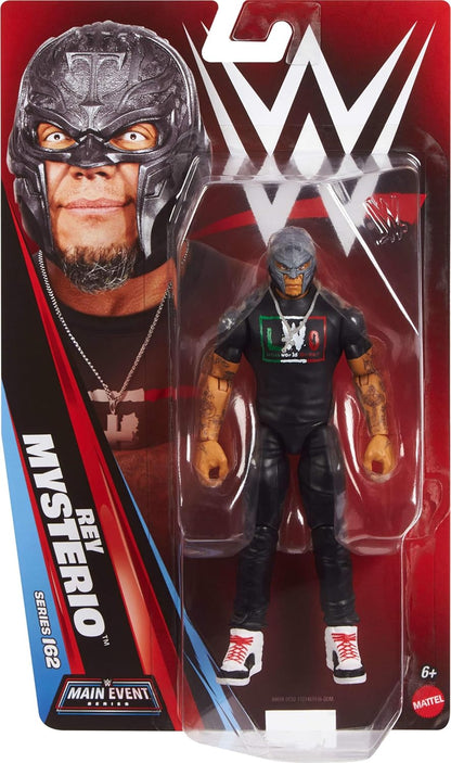 Mattel WWE Rey Mysterio Action Figure, Main Event Series #162, 6-inch Collectible Superstar with 104 Articulation Points & Life-Like Look, JHH94