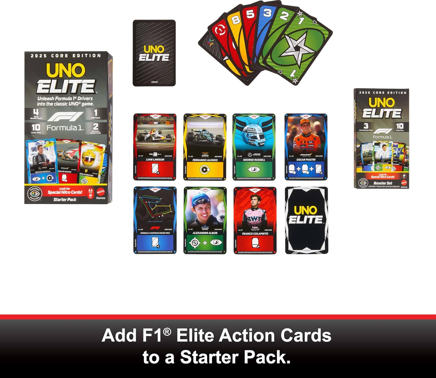 UNO Elite F1 Kartenspiel Booster Set 7+