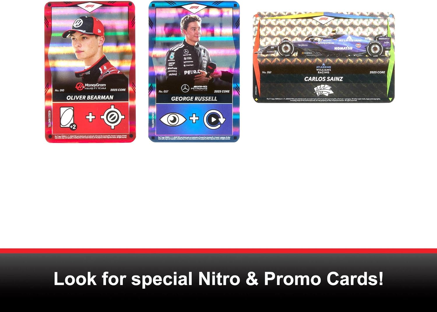 Mattel Games UNO Élite Formule 1 Édition Standard 2025 avec 4 boosters et 2 Cartes pour Enfants, Fans, familles et soirées Jeux, JLV42