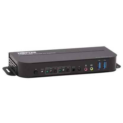 Eaton Tripp Lite 2-Port DisplayPort/USB KVM Switch - 4K 60 Hz, HDR, HDCP 2.2, IR, DP 1.4, USB Sharing, USB 3.0 Cables (B005-DPUA2-K