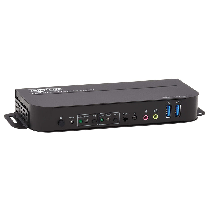 Eaton Tripp Lite 2-Port DisplayPort/USB KVM Switch - 4K 60 Hz, HDR, HDCP 2.2, IR, DP 1.4, USB Sharing, USB 3.0 Cables (B005-DPUA2-K