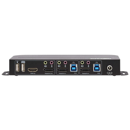 Eaton Tripp Lite 2-Port DisplayPort/USB KVM Switch - 4K 60 Hz, HDR, HDCP 2.2, IR, DP 1.4, USB Sharing, USB 3.0 Cables (B005-DPUA2-K
