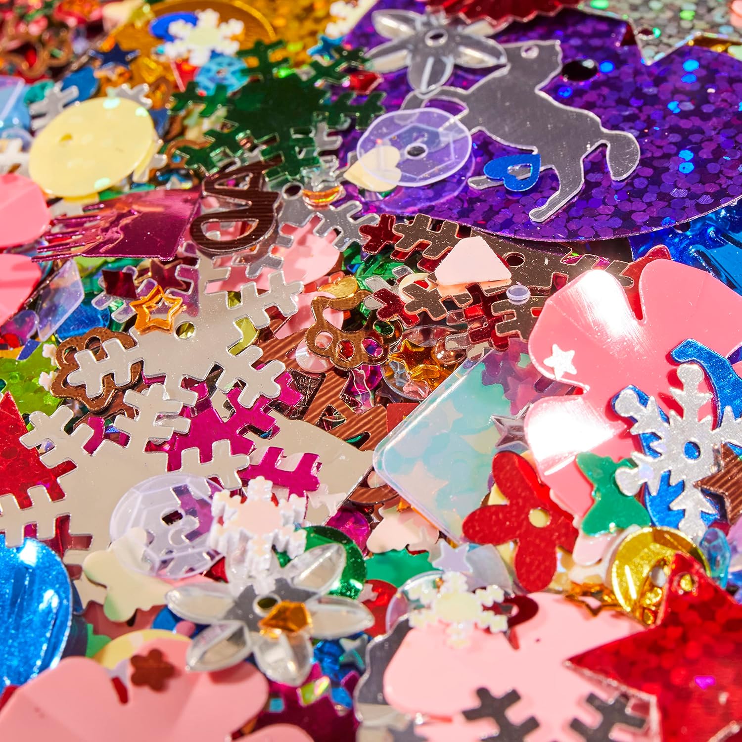 Scola Sequins & Spangles Assorted, 500g Bag, Various Shapes & Colours, School Supplies, Art and Crafts Projects, Children's Craft Projects, For Kids