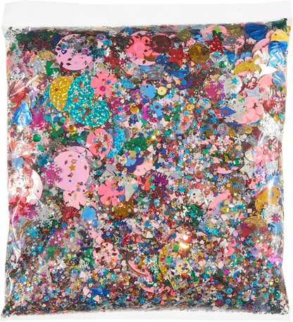 Scola Sequins & Spangles Assorted, 500g Bag, Various Shapes & Colours, School Supplies, Art and Crafts Projects, Children's Craft Projects, For Kids
