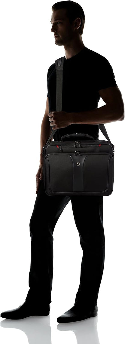 Wenger 600647 Legacy 16" Laptop Briefcase, Checkpoint-friendly padded compartment with Lockable zippers in Black {11 Litres}