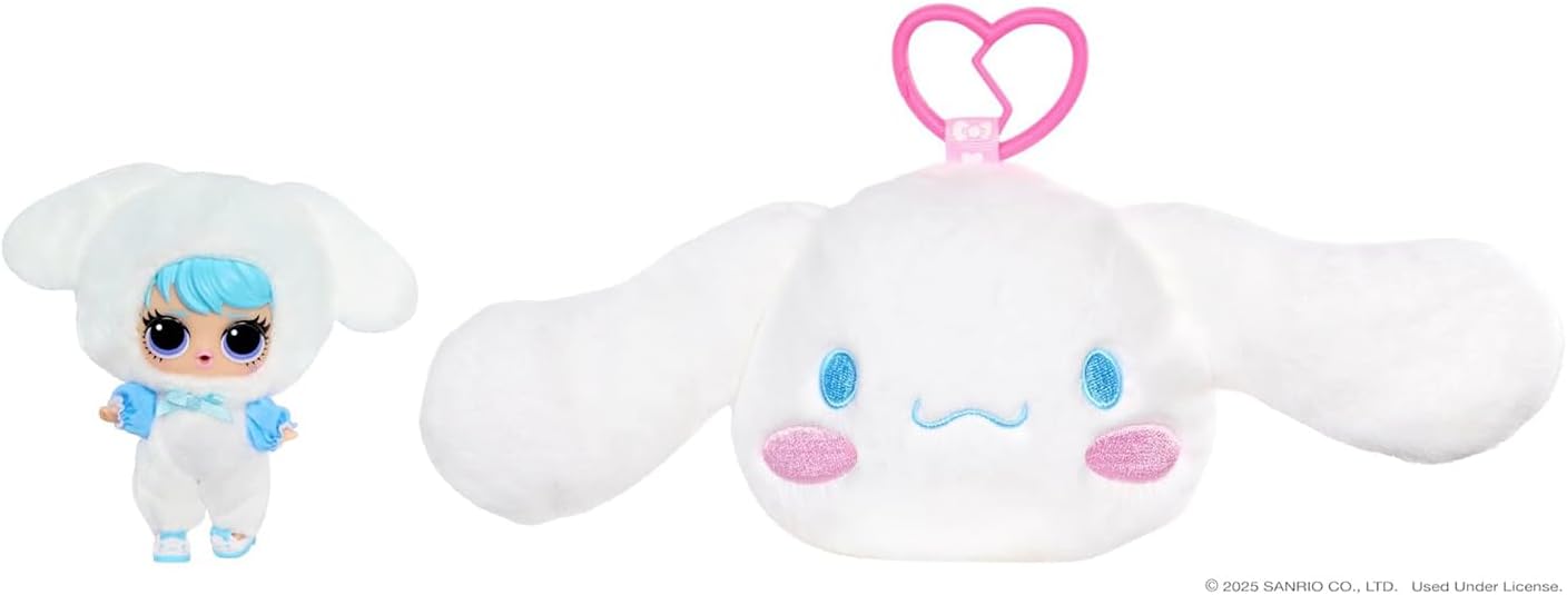 L.O.L. Surprise! Loves Hello Kitty Reversible Plush Surprise - Pluche Sanrio Figuren met Bijpassende L.O.L. Tot, 5 Verrassingen en On-the-Go Sleutelhanger, Geschikt voor 4+ Jaar