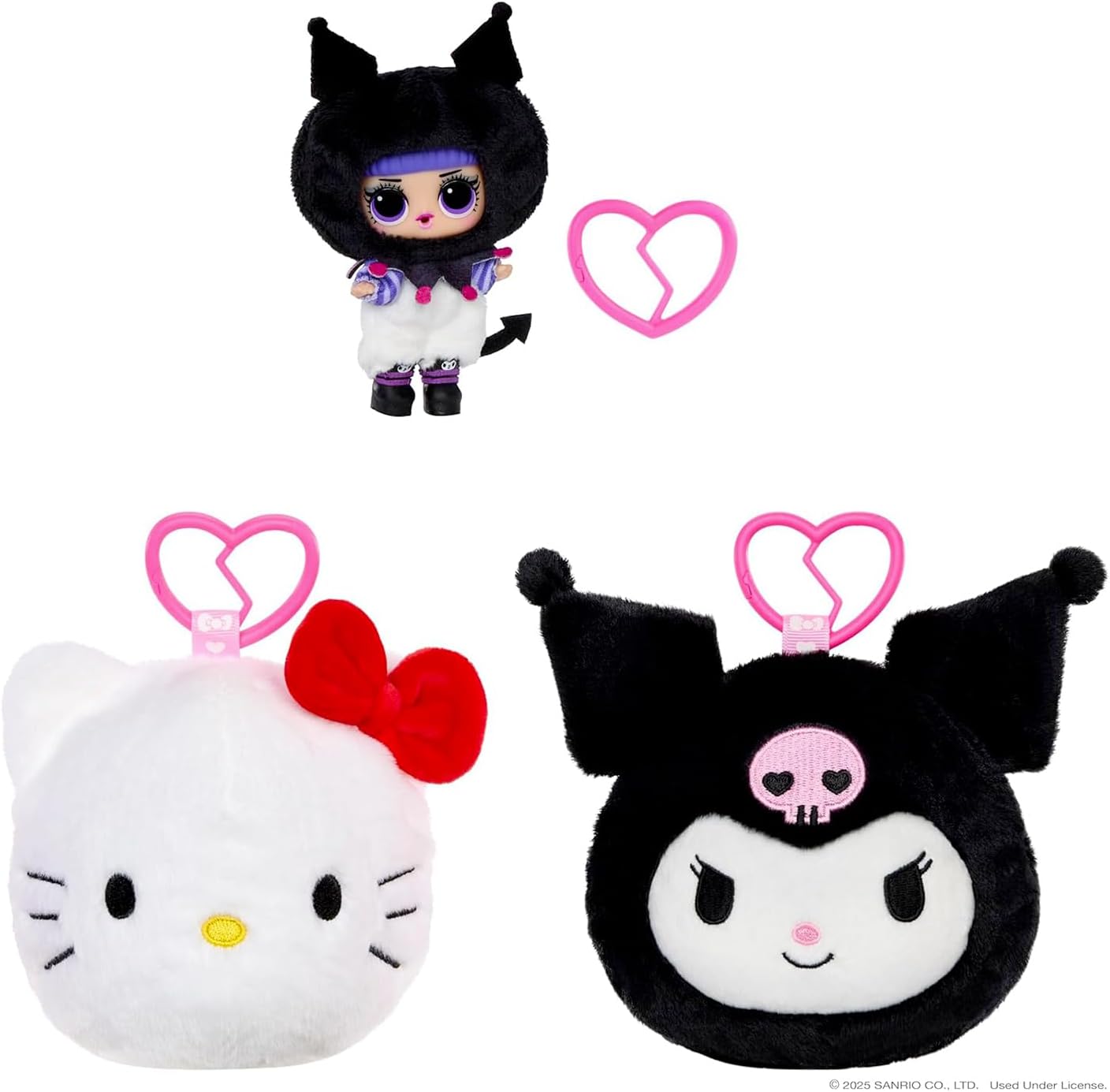 L.O.L. Surprise! Loves Hello Kitty Reversible Plush Surprise - Pluche Sanrio Figuren met Bijpassende L.O.L. Tot, 5 Verrassingen en On-the-Go Sleutelhanger, Geschikt voor 4+ Jaar