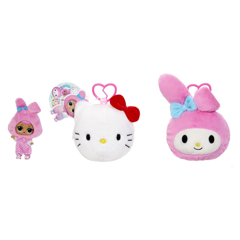 L.O.L. Surprise! Loves Hello Kitty Reversible Plush Surprise - Pluche Sanrio Figuren met Bijpassende L.O.L. Tot, 5 Verrassingen en On-the-Go Sleutelhanger, Geschikt voor 4+ Jaar