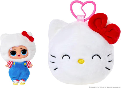 L.O.L. Surprise! Loves Hello Kitty Reversible Plush Surprise - Pluche Sanrio Figuren met Bijpassende L.O.L. Tot, 5 Verrassingen en On-the-Go Sleutelhanger, Geschikt voor 4+ Jaar
