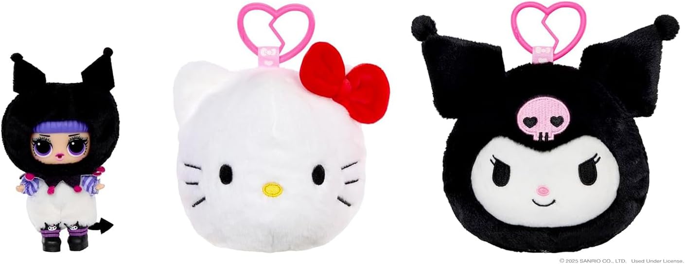 L.O.L. Surprise! Loves Hello Kitty Reversible Plush Surprise - Pluche Sanrio Figuren met Bijpassende L.O.L. Tot, 5 Verrassingen en On-the-Go Sleutelhanger, Geschikt voor 4+ Jaar