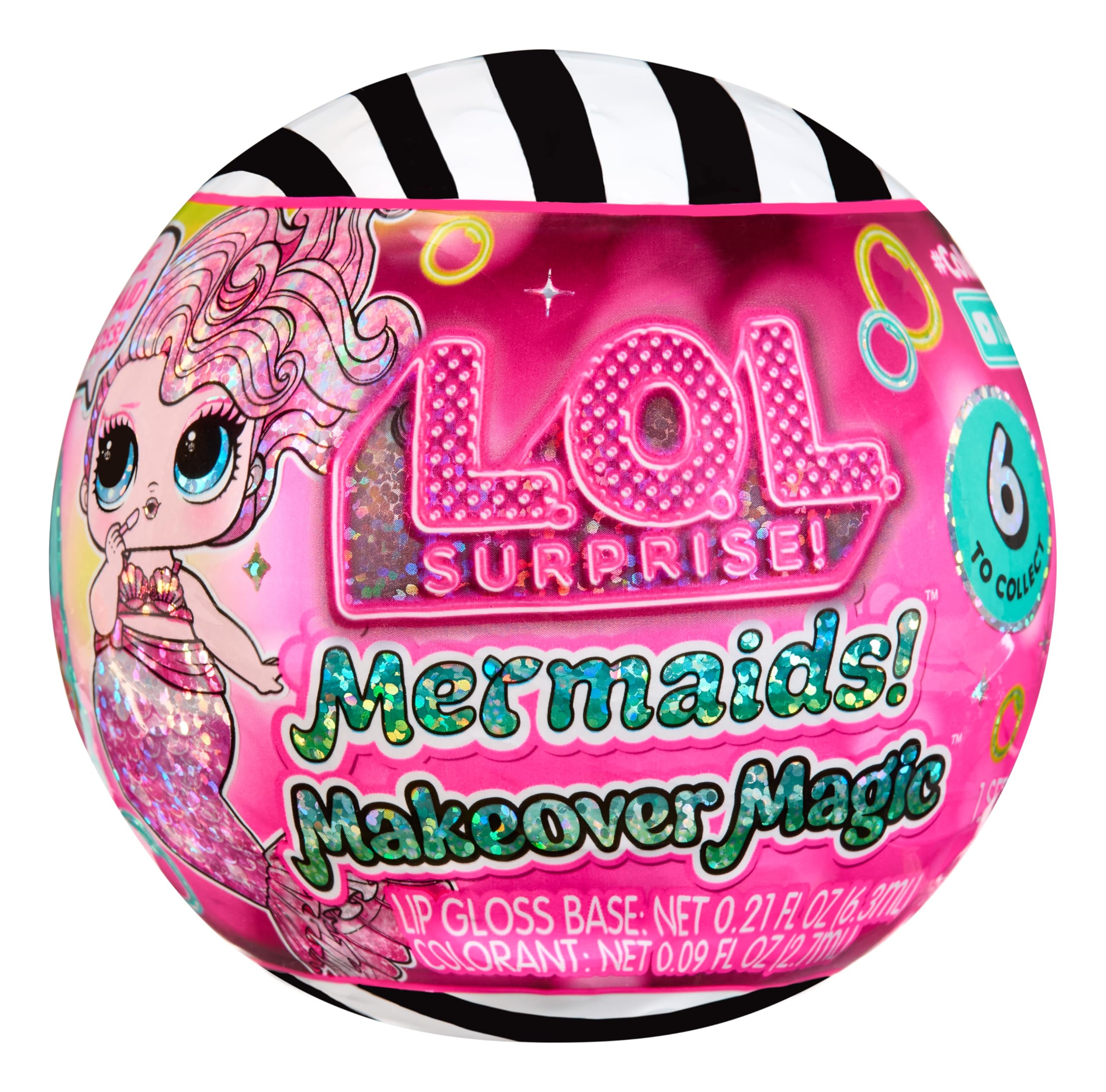 L.O.L. Surprise! Mermaids Makeover Magic Tots – DIY Draagbare Lipgloss voor Jou en Je Pop, Mix en Maak Make-up, Leuk Waterplezier, 6 Popjes om te Verzamelen – Geschikt voor Kinderen van 4+ Jaar