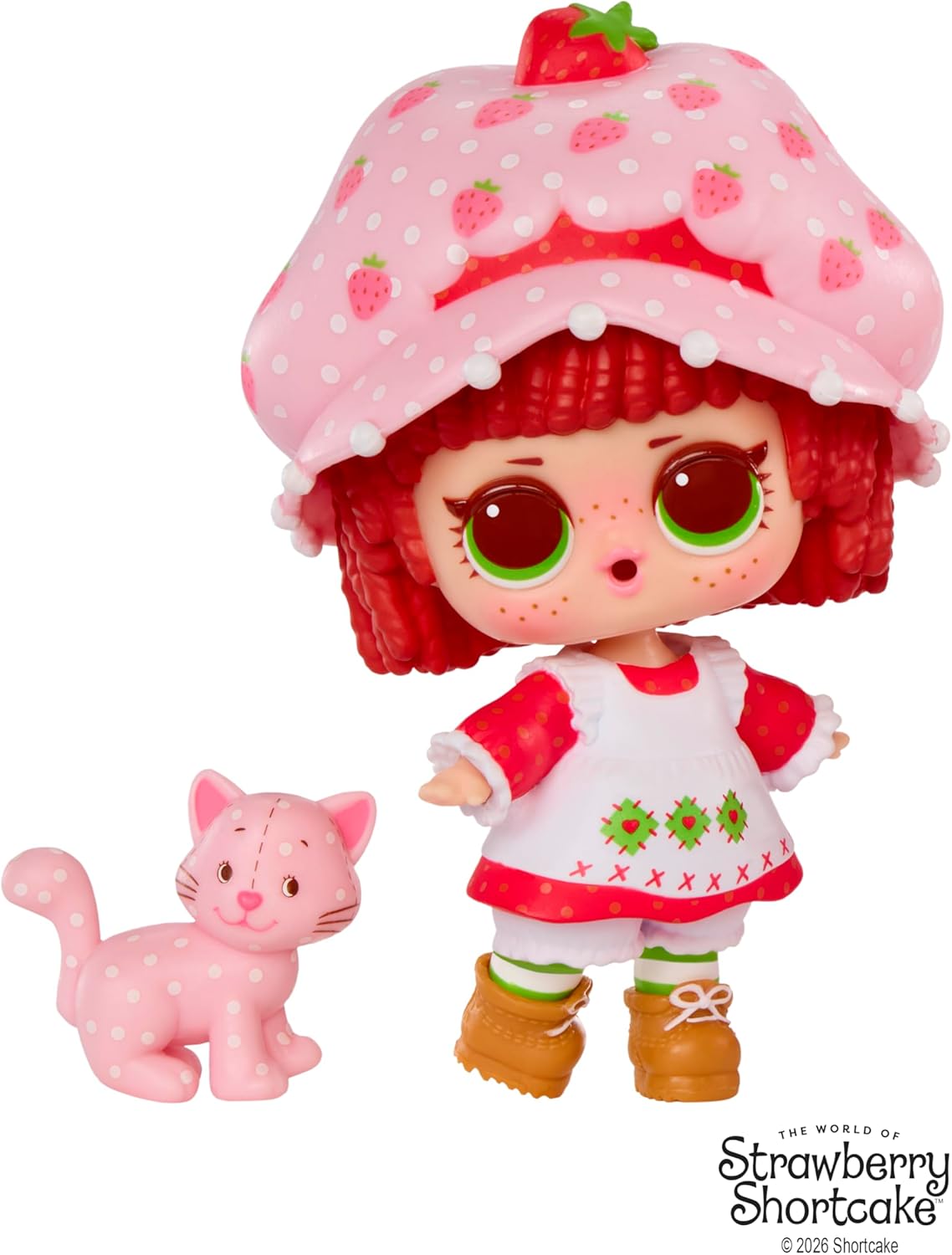L.O.L. Surprise! Loves Strawberry Shortcake Tots - Bambole profumate da collezione con 7 sorprese, animaletto, biti, scarpe, cappello, set di giochi per la casa delle fragole, età 4+