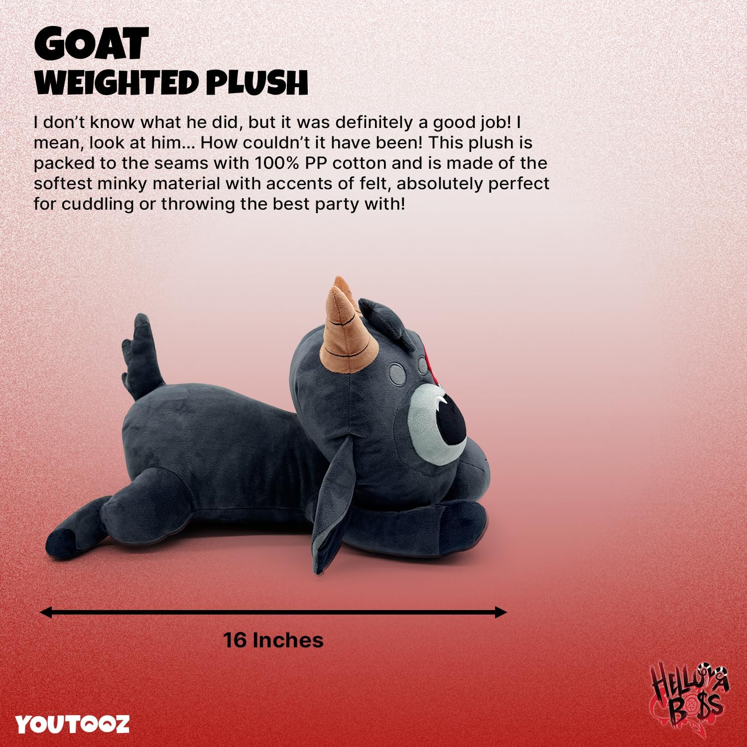 Youtooz Helluva Boss Goat 16" Weighted Plush | Collectible, Helluva Boss Plush Collection