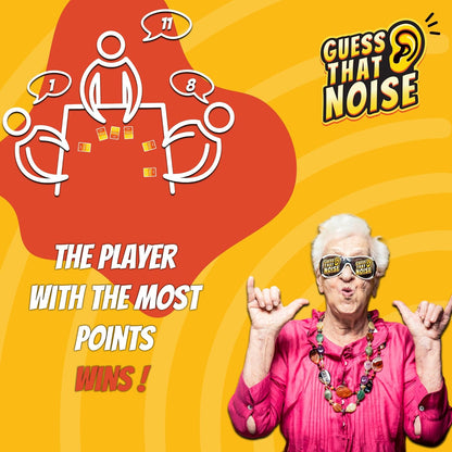 Guess That Noise: Funny Sound Impressions Party Game for Family & Friends - 2-15 Players - Ages 8+
