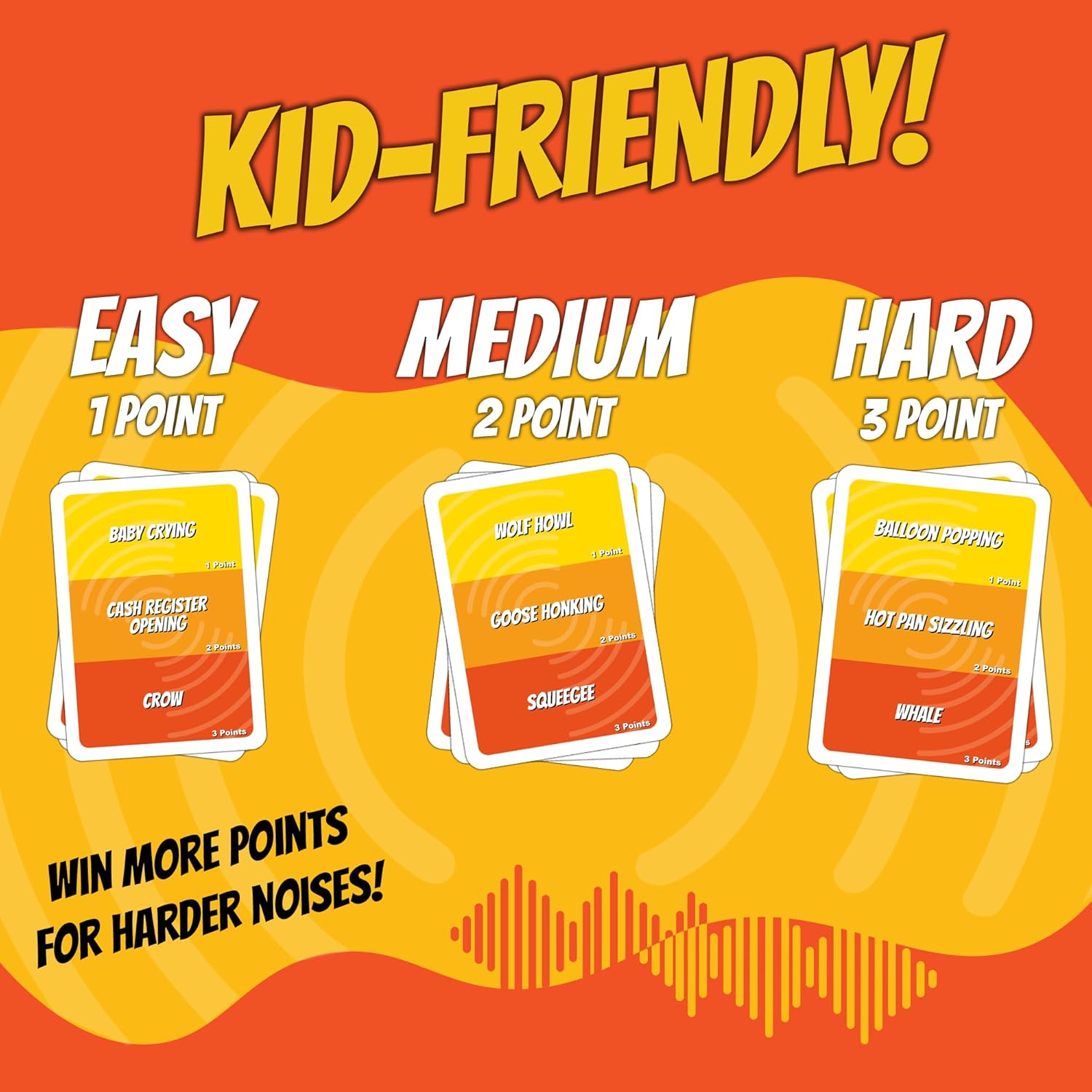 Guess That Noise: Funny Sound Impressions Party Game for Family & Friends - 2-15 Players - Ages 8+