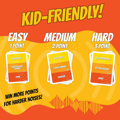 Guess That Noise: Funny Sound Impressions Party Game for Family & Friends - 2-15 Players - Ages 8+
