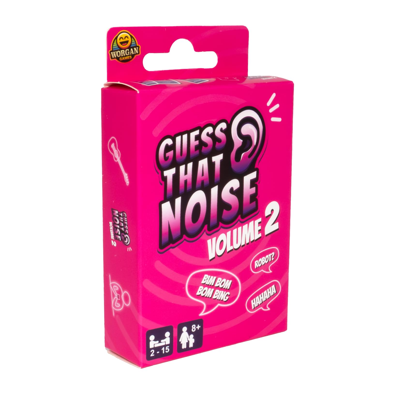 Guess That Noise Volume 2: Funny Sound Impressions Party Game for Family & Friends - Travel Size - 2-15 Players - Ages 8+