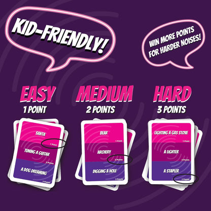 Guess That Noise Volume 2: Funny Sound Impressions Party Game for Family & Friends - Travel Size - 2-15 Players - Ages 8+