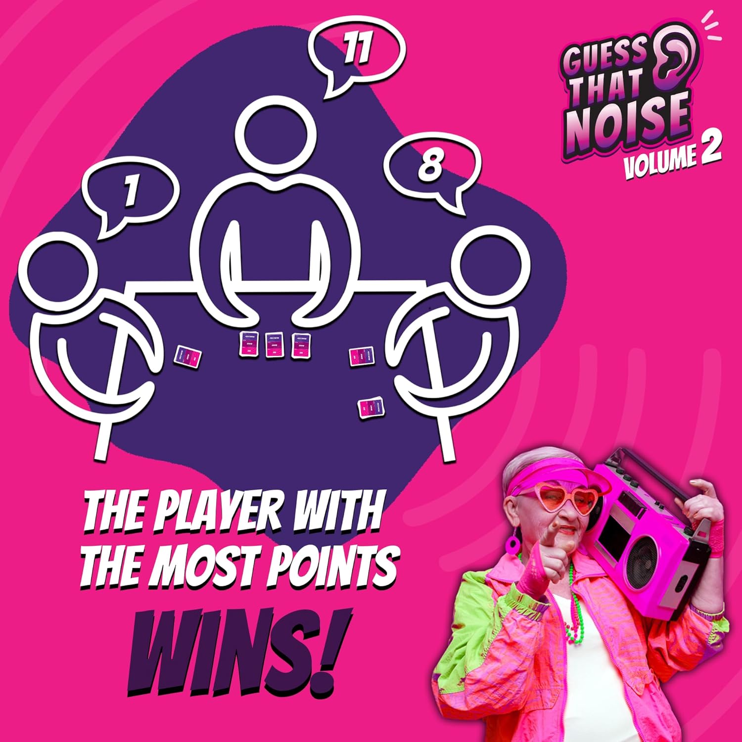 Guess That Noise Volume 2: Funny Sound Impressions Party Game for Family & Friends - Travel Size - 2-15 Players - Ages 8+