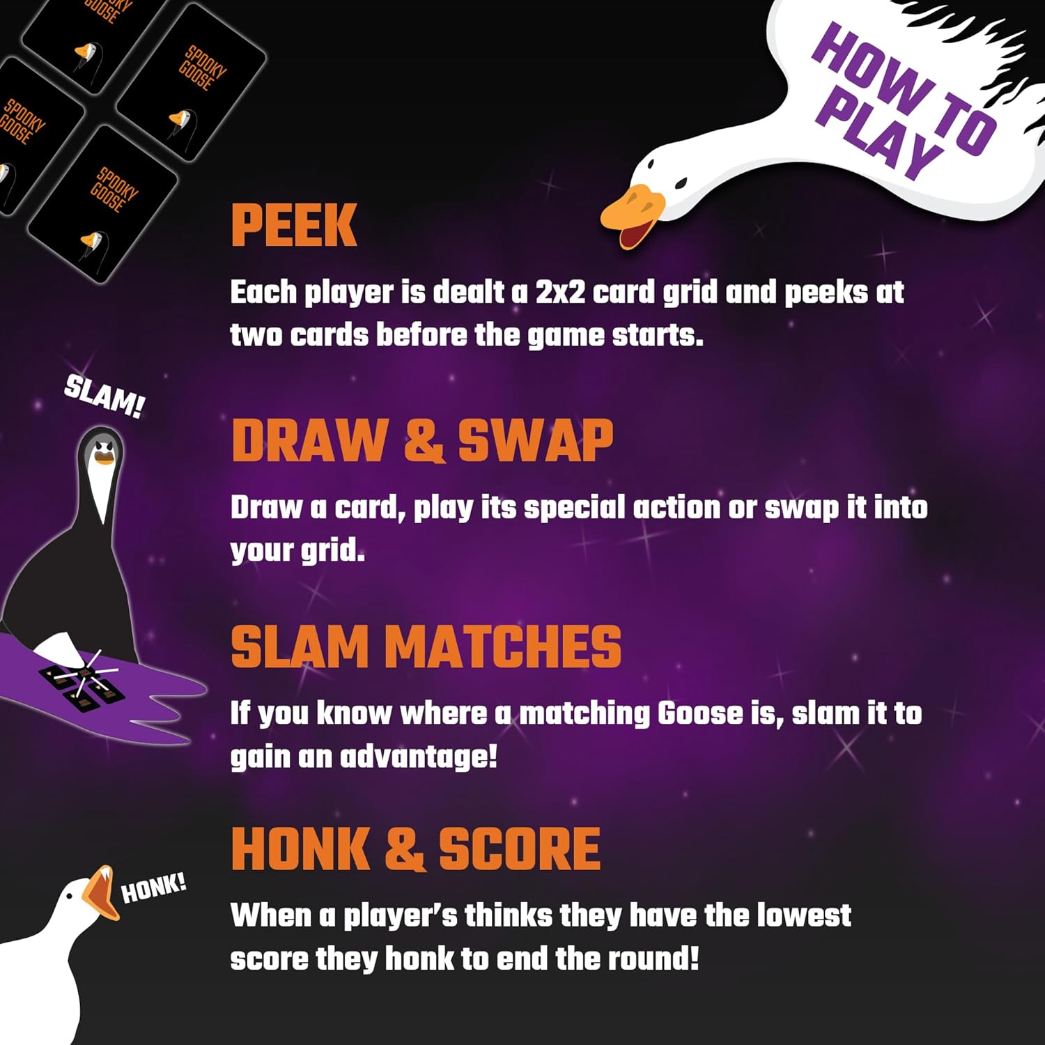 Spooky Goose - Quick-Thinking Memory Game - Halloween Themed - 2-6 Players - Age 8+