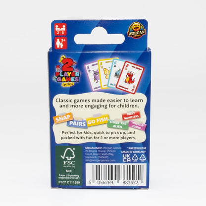2 Player Card Games For Kids: Simple & Fun Classic Family Table Games - Snap, Pairs, Go Fish, Old Maid, Rummy, Crazy Eights - Ages 3+