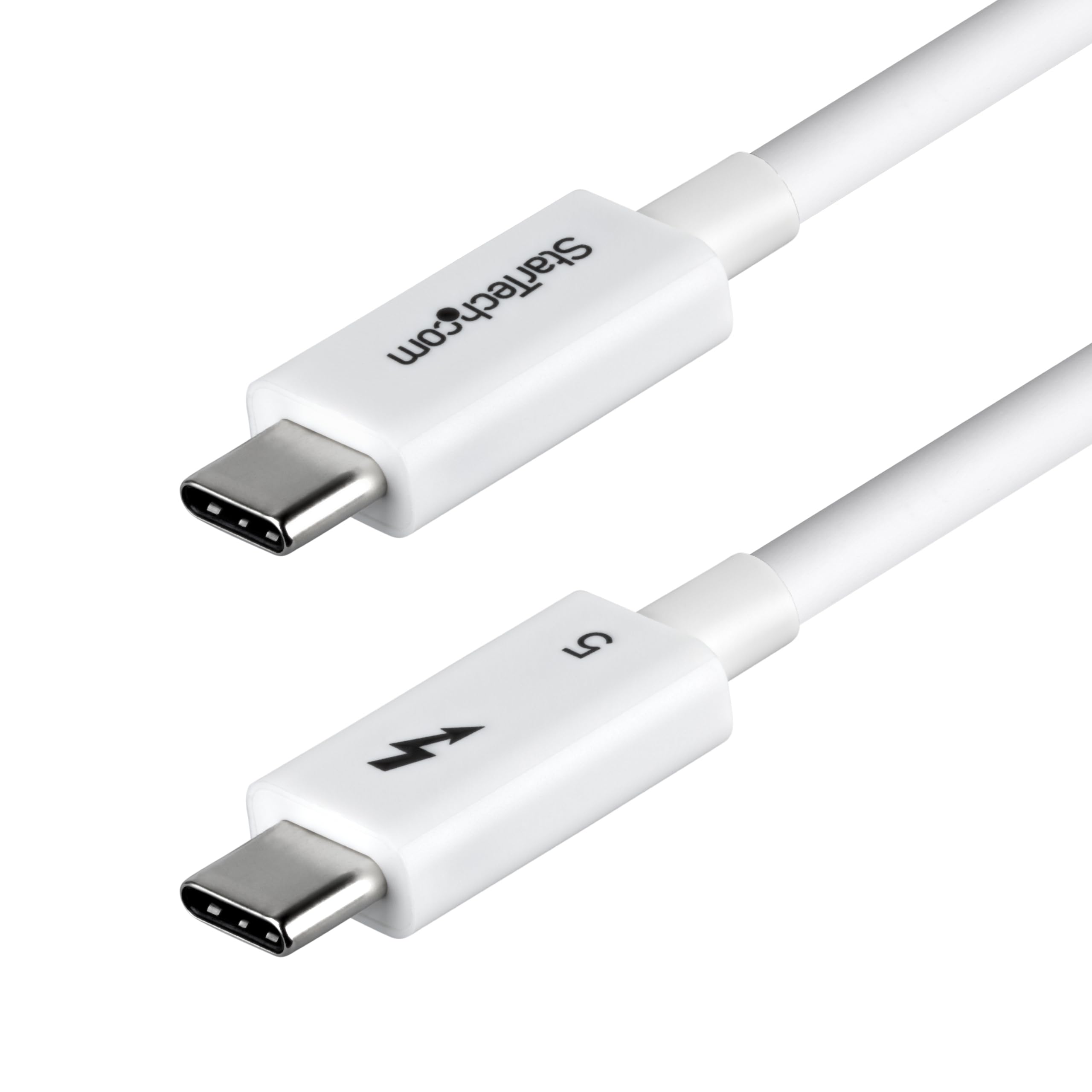 StarTech.com 1.5ft (50cm) Thunderbolt 5 Cable, 80Gbps/120Gbps, 240W PD, 8K 60Hz, Thunderbolt Certified, TB5/TB4/USB4/USB-C - White