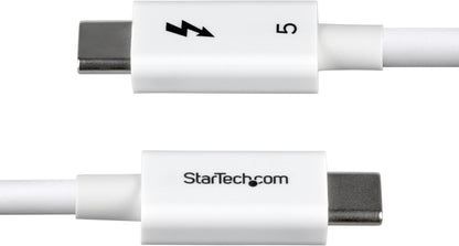 StarTech.com 1.5ft (50cm) Thunderbolt 5 Cable, 80Gbps/120Gbps, 240W PD, 8K 60Hz, Thunderbolt Certified, TB5/TB4/USB4/USB-C - White