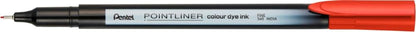 Pentel S40 Pointliner, Fine Writing Pen with Colour Dye Ink, 0.4mm Line, Assorted Colours (Wallet of 6)