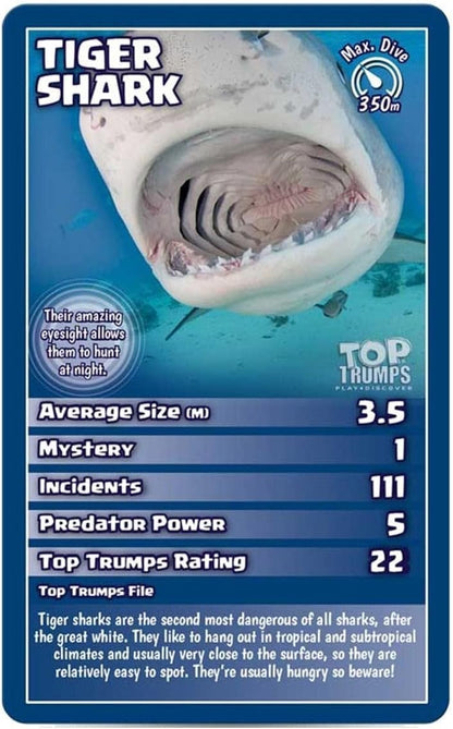 Top Trumps Sharks Classics Card Game, Discover some interesting facts in this educational packed game, 2 plus players makes a great gift for ages 6 plus
